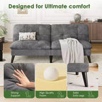 Samt-Futon-Couch-Sofa mit verstellbarer Rückenlehne, kleines umwandelbares Schlafsofa, modernes Zweisitzer-Sofa für Wohnzimmer, kleine Räume