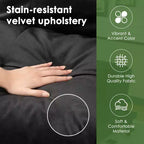 Samt-Futon-Couch-Sofa mit verstellbarer Rückenlehne, kleines umwandelbares Schlafsofa, modernes Zweisitzer-Sofa für Wohnzimmer, kleine Räume
