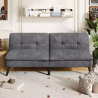 Samt-Futon-Couch-Sofa mit verstellbarer Rückenlehne, kleines umwandelbares Schlafsofa, modernes Zweisitzer-Sofa für Wohnzimmer, kleine Räume