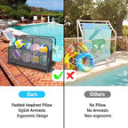 Schwimmbad-Aufbewahrungsbox aus Korbgeflecht mit feststellbaren Rollen, für Schwimmkörper, Westen, Bälle, Kissen und Terrassenausrüstung