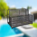 Schwimmbad-Aufbewahrungsbox aus Korbgeflecht mit feststellbaren Rollen, für Schwimmkörper, Westen, Bälle, Kissen und Terrassenausrüstung