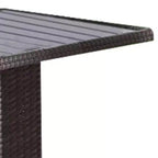 Bistro-Außentisch, Marmorfuß, grauer PE-Rattanrahmen, 69 cm