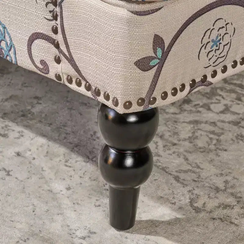 Mid-Century Modern Akzentstuhl, Knopfgeheftet & Nagelbesatz, Polstersessel mit Holzbeinen für Wohn- & Schlafzimmer