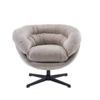 360° drehbarer Akzentsessel, abnehmbarer Chenille-Bezug, schwarzes Metallgestell, ergonomischer Lesesessel für Wohn- und Schlafzimmer