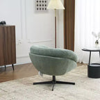 360° drehbarer Akzentsessel, abnehmbarer Chenille-Bezug, schwarzes Metallgestell, ergonomischer Lesesessel für Wohn- und Schlafzimmer