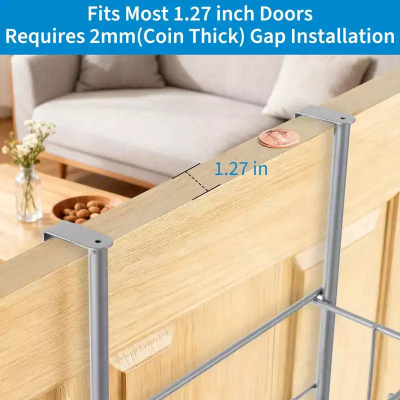 Über-Tür-Organizer, 2-etagiger Duschkorb aus Metall mit 6 Haken, verstellbare Hängeaufbewahrung für Bad, Speisekammer & Schrank, platzsparende Lösung