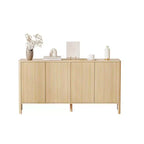 Sideboard Buffet Cabinet, Modern Fluted Coffee Bar Cupboard Storage Cabinet Wood Credenza Console Table for Kitchen Dining Living Room Entryway