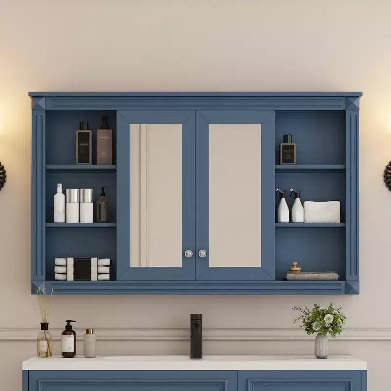 Bathroom Mirror Cabinet 47-Inch, Wall-Mounted, Adjustable & Open Shelves, Medicine Cabinet for Bathroom, Bedroom, or Vanity