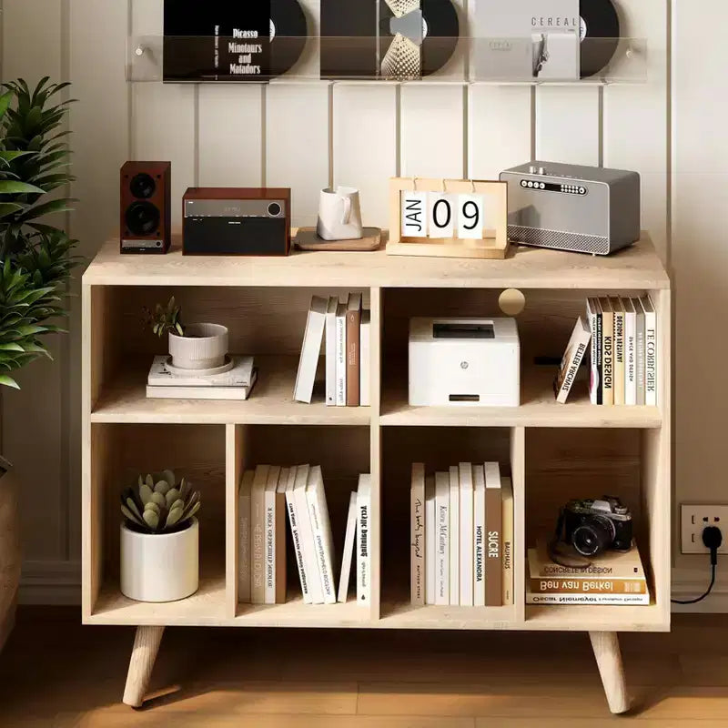 Plattenspielerständer mit Schallplattenaufbewahrung - Plattenspieler-Rack mit Schallplattenaufbewahrung - Schallplattenhalter aus Holz mit Plattenspielerfach