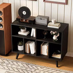 Record Player Stand with Vinyl Record Storage - Turntable Stand with Record Storage - Wood Record Holder Player Cabinet