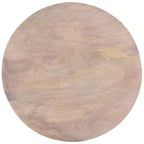 Runder Beistelltisch, weiß gekalktes Mangoholz, 43 cm H x 30 cm Durchmesser, keine Montage erforderlich