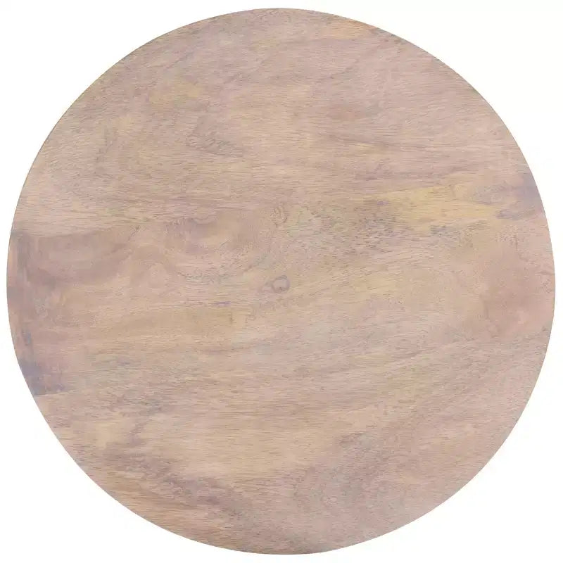 Runder Beistelltisch, weiß gekalktes Mangoholz, 43 cm H x 30 cm Durchmesser, keine Montage erforderlich