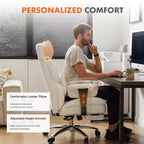 Büro-Chefsessel mit hoher Rückenlehne, ausziehbarer Fußstütze, höhenverstellbar und drehbaren Rollen, ergonomisch