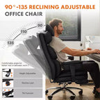 Büro-Chefsessel mit hoher Rückenlehne, ausziehbarer Fußstütze, höhenverstellbar und drehbaren Rollen, ergonomisch