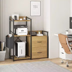 2-Schubladen-Aktenschrank mit Steckdosenleiste, verstellbaren Einlegeböden und RGB-LED, für Brief-/Legal-/A4-Format, Heimbüro