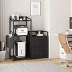 2-Schubladen-Aktenschrank mit Steckdosenleiste, verstellbaren Einlegeböden und RGB-LED, für Brief-/Legal-/A4-Format, Heimbüro