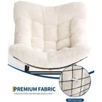 Papasan Schaukelstuhl mit Ottomane, 4-teiliger Eierstuhl mit Stahlrahmen, dickes Kissen, 180 kg Tragkraft