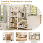 5-stufiges Industrieregal, weißes MDF+Eisenrahmen offenes Bücherregal (Anti-Kipp Home Office/Wohnzimmer Organizer)