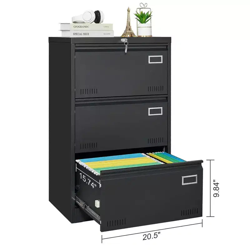 Weißer Aktenschrank mit 2 Schubladen und Schloss, Metall-Aufbewahrung für Legal-/Letter-/A4-/F4-Akten