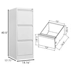 Weißer Aktenschrank mit 2 Schubladen und Schloss, Metall-Aufbewahrung für Legal-/Letter-/A4-/F4-Akten