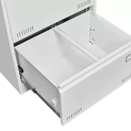 Weißer Aktenschrank mit 2 Schubladen und Schloss, Metall-Aufbewahrung für Legal-/Letter-/A4-/F4-Akten