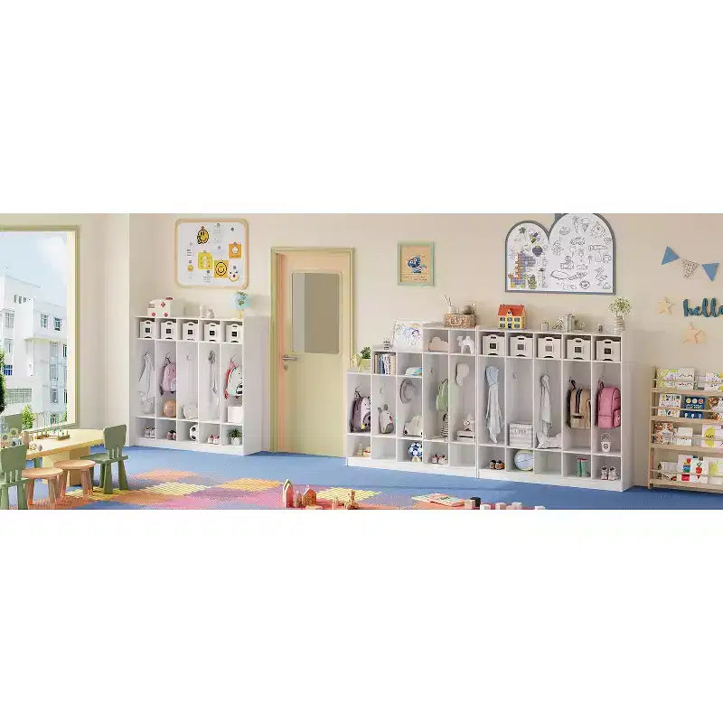 5-Fächer-Garderobenschrank für Klassenzimmer mit 10 Haken, Ablageorganizer mit 10 Fächern für Zuhause, Kindergarten, Schule, Kita