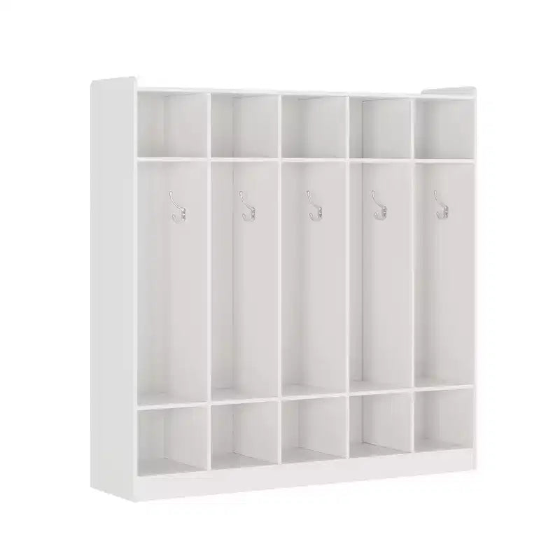 5-Fächer-Garderobenschrank für Klassenzimmer mit 10 Haken, Ablageorganizer mit 10 Fächern für Zuhause, Kindergarten, Schule, Kita