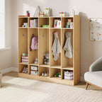 5-Fächer-Garderobenschrank für Klassenzimmer mit 10 Haken, Ablageorganizer mit 10 Fächern für Zuhause, Kindergarten, Schule, Kita