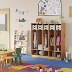 5-Fächer-Garderobenschrank für Klassenzimmer mit 10 Haken, Ablageorganizer mit 10 Fächern für Zuhause, Kindergarten, Schule, Kita