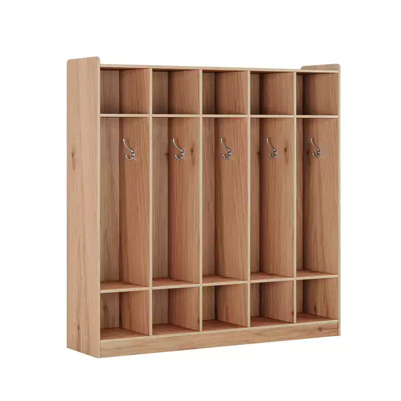 5-Fächer-Garderobenschrank für Klassenzimmer mit 10 Haken, Ablageorganizer mit 10 Fächern für Zuhause, Kindergarten, Schule, Kita