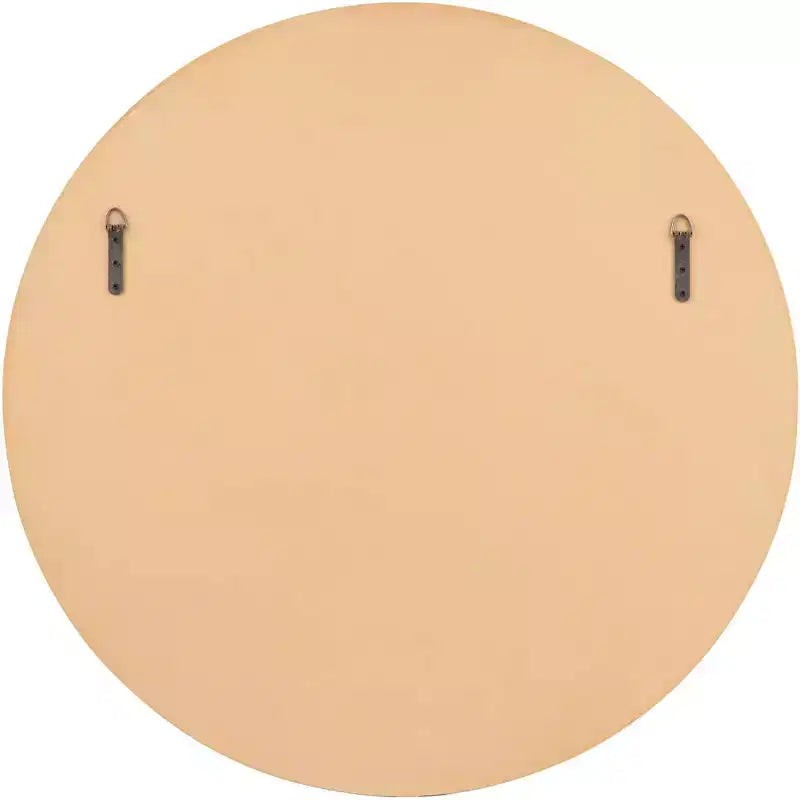 32" Runder Wandspiegel mit gebürstetem Goldrahmen, facettiertem achteckigem Glas, für Bad, Schlafzimmer & Wohnzimmer
